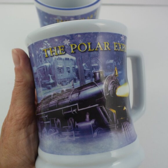 Pair of Polar Express Mugs, Heavy Ceramic, Embossed Design, LIKE NEW Condition - Picture 10 of 10